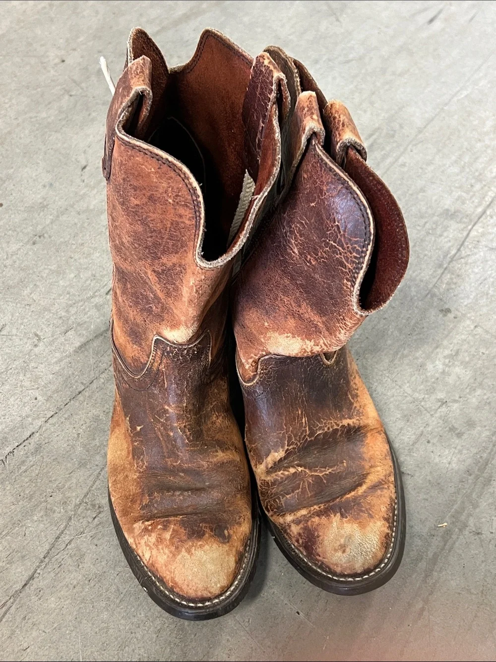 Brown Distressed Leather Ankle Boots - Men's Western Booties